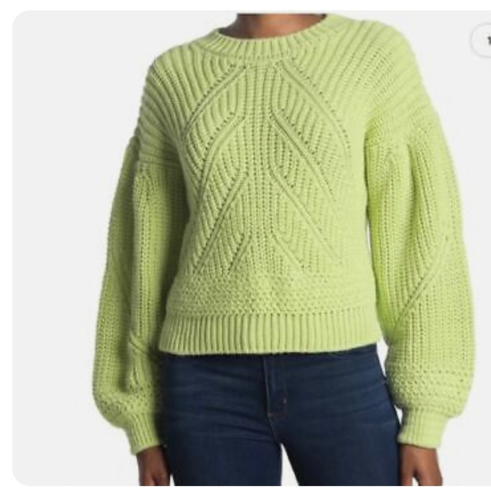 TopShop lime neon green oversized chunky knit sweater